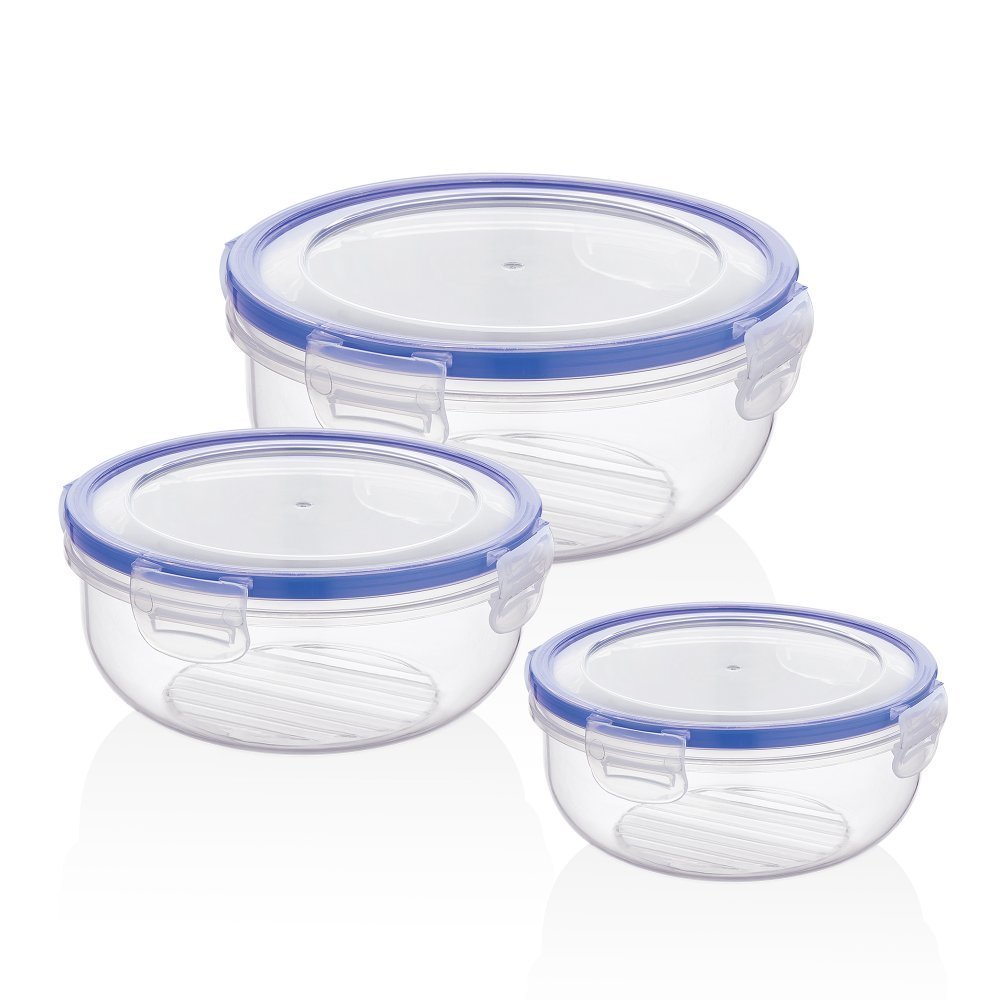 Cook&Lock Yuvarlak Saklama Kabı Set 3 Parça (800+1400+2300 Ml) - Bager