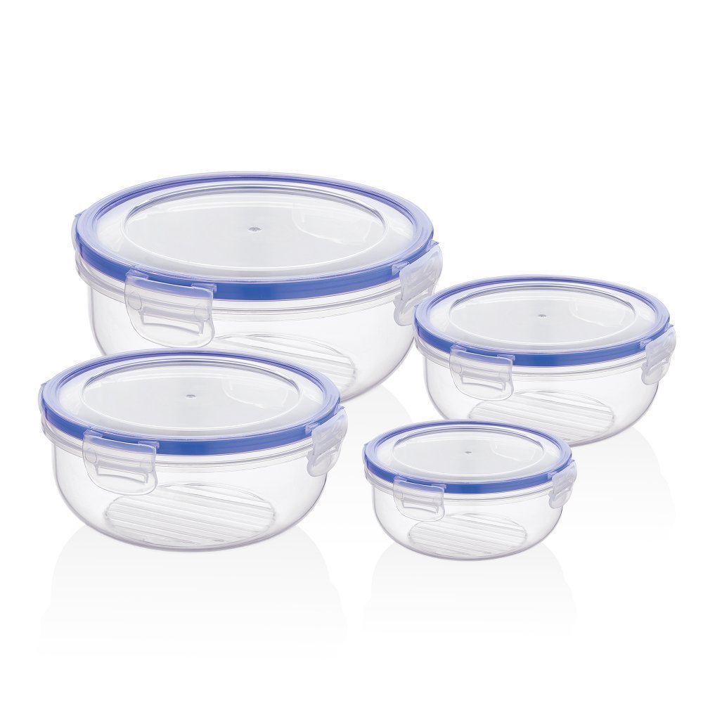 Cook&Lock Round Storage Container Set 4 Pcs (400+800+1400+2300 Ml) (Std ...